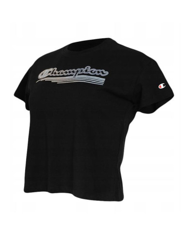 Koszulka damska Champion CREWNECK CROPTOP 115148KK001 Czarna - Sklep online Mastersport