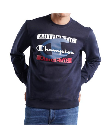 Bluza męska Champion CREWNECK SWEATSHIRT 216604BS501 Niebieska - Sklep online Mastersport