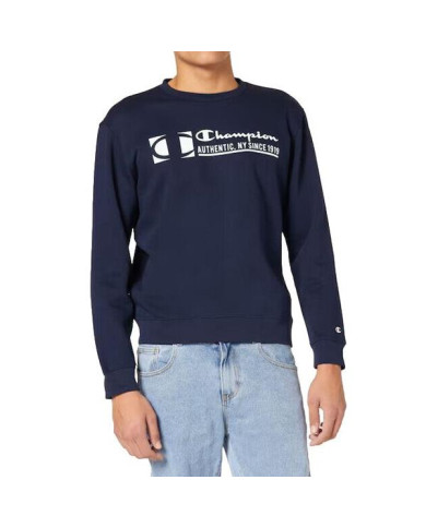 Bluza męska Champion CREWNECK SWEATSHIRT 217995BS501 Niebieska - Sklep online Mastersport