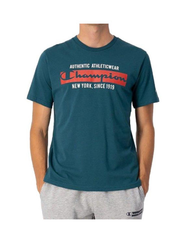 Koszulka męska Champion CREWNECK T-SHIRT 217997GS549 Niebieska - Sklep online Mastersport