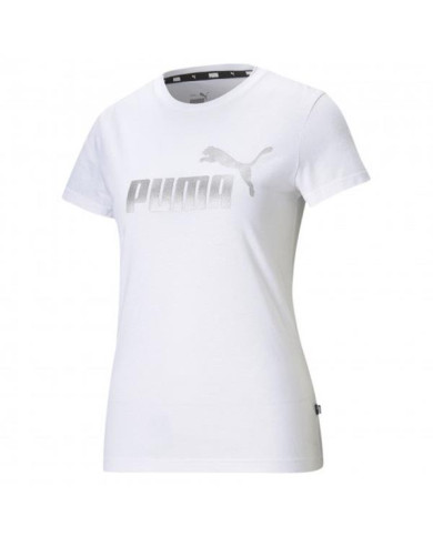 Koszulka damska Puma ESS+ METALLIC LOGO TEE 58689002 Biała - Sklep online Mastersport