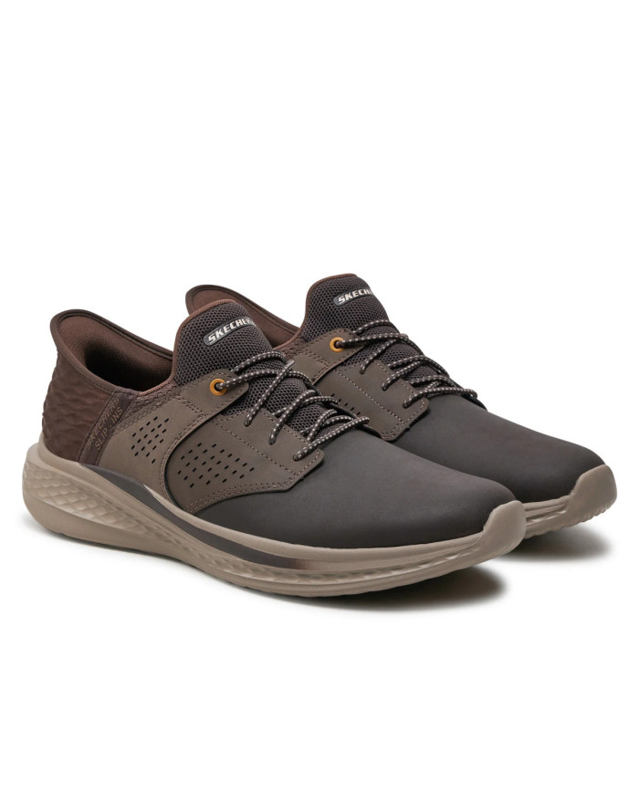 Buty męskie Skechers SLADE MACKLIN 210890CHOC Brązowe - Sklep online Mastersport