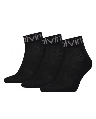 Skarpetki męskie Calvin Klein CK MEN QUARTER 3P LOGO 701218722001 Czarne - Sklep online Mastersport