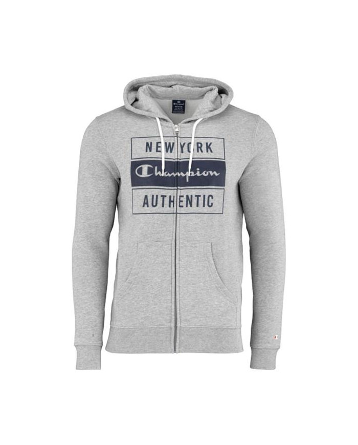 Bluza męska Champion HOODED FULL ZIP SWEATSHIRT 216605EM006 Szara - Sklep online Mastersport