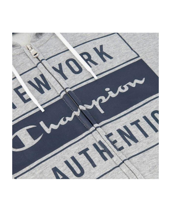 Bluza męska Champion HOODED FULL ZIP SWEATSHIRT 216605EM006 Szara - Sklep online Mastersport