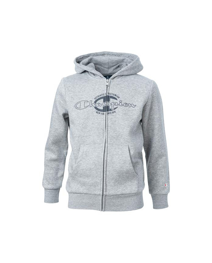 Bluza dziecięca Champion HOODED FULL ZIP SWEATSHIRT 306170EM006 Szara - Sklep online Mastersport