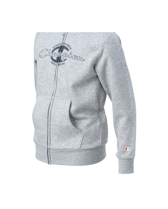 Bluza dziecięca Champion HOODED FULL ZIP SWEATSHIRT 306170EM006 Szara - Sklep online Mastersport