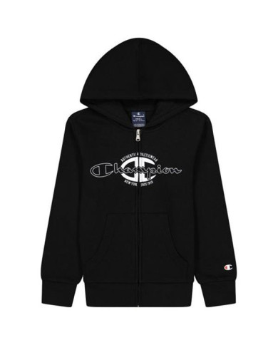 Bluza dziecięca Champion HOODED FULL ZIP SWEATSHIRT 306170KK001 Czarna - Sklep online Mastersport