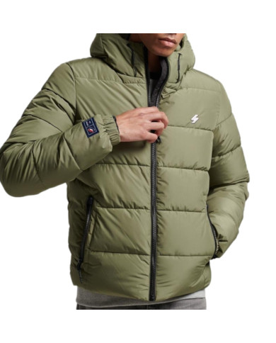 Kurtka męska Superdry HOODED SPORTS PUFFR JACKET M5011827A8MI Zielona - Sklep online Mastersport