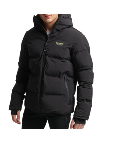 Kurtka męska Superdry HOODED BOXY PUFFER JACKET MS311478A02A Czarna - Sklep online Mastersport