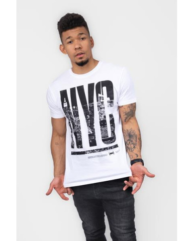 Koszulka męska Monotox NYC WHITE MX22081 Biała - Sklep online Mastersport