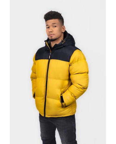 Kurtka męska Monotox PUFFER H MUSTARD BLACK MX22124 Żółta - Sklep online Mastersport