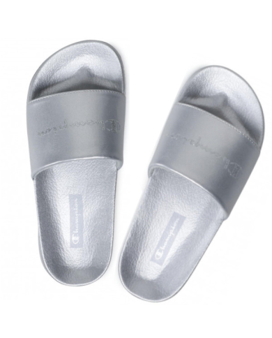 Klapki damskie Champion QUEENS SLIDE S11386EM007 Srebrne - Sklep online Mastersport