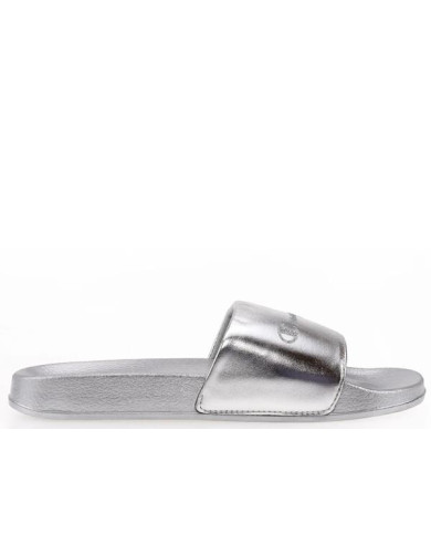 Klapki damskie Champion QUEENS SLIDE S11562EM007 Srebrne - Sklep online Mastersport