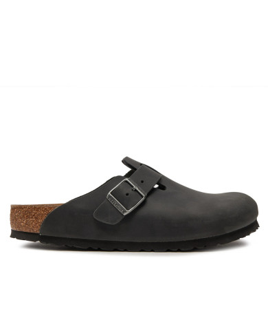 Klapki męskie Birkenstock BOSTON FL REGULAR 0059461 Czarne - Sklep online Mastersport