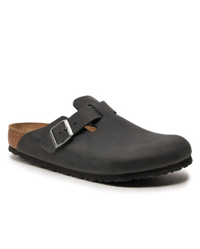 Klapki męskie Birkenstock BOSTON FL REGULAR 0059461 Czarne - Sklep online Mastersport
