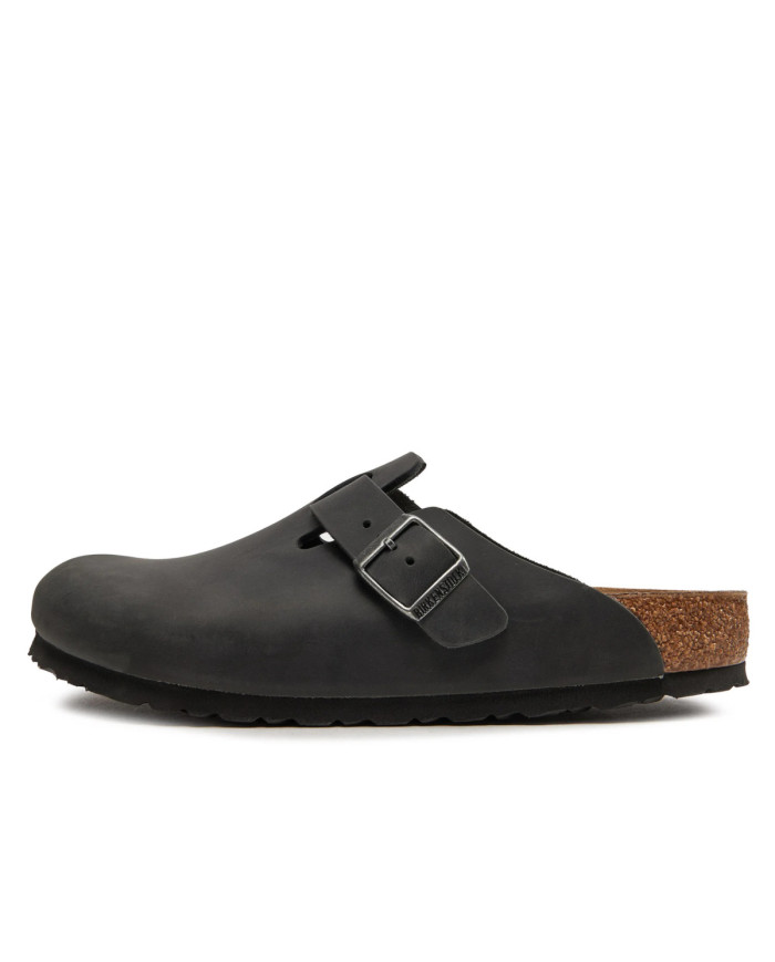 Klapki męskie Birkenstock BOSTON FL REGULAR 0059461 Czarne - Sklep online Mastersport