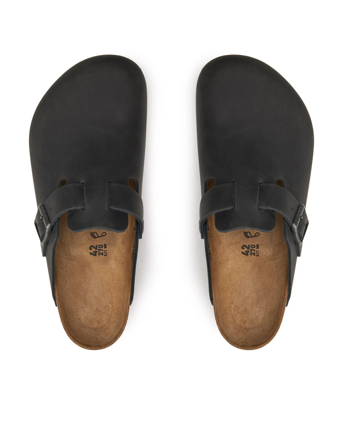Klapki męskie Birkenstock BOSTON FL REGULAR 0059461 Czarne - Sklep online Mastersport