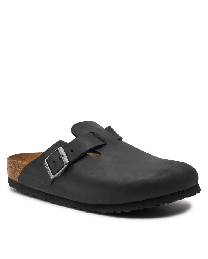 Klapki damskie Birkenstock BOSTON LEOI NARROW 0059463 Czarne - Sklep online Mastersport