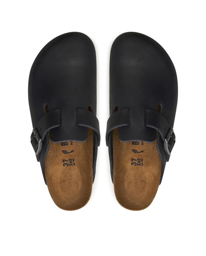 Klapki damskie Birkenstock BOSTON LEOI NARROW 0059463 Czarne - Sklep online Mastersport