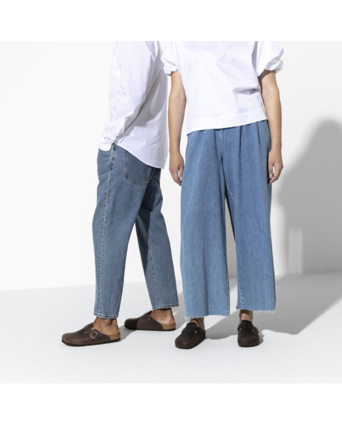 Klapki damskie Birkenstock BOSTON LEOI NARROW 0860133 Brązowe - Sklep online Mastersport