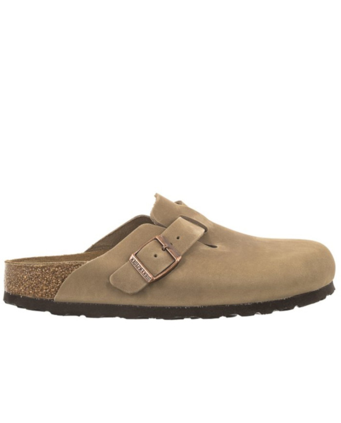 Klapki damskie Birkenstock BOSTON LEOI NARROW 0960813 Brązowe - Sklep online Mastersport