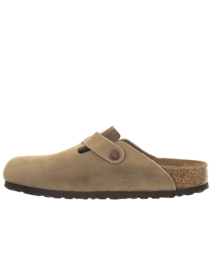 Klapki damskie Birkenstock BOSTON LEOI NARROW 0960813 Brązowe - Sklep online Mastersport