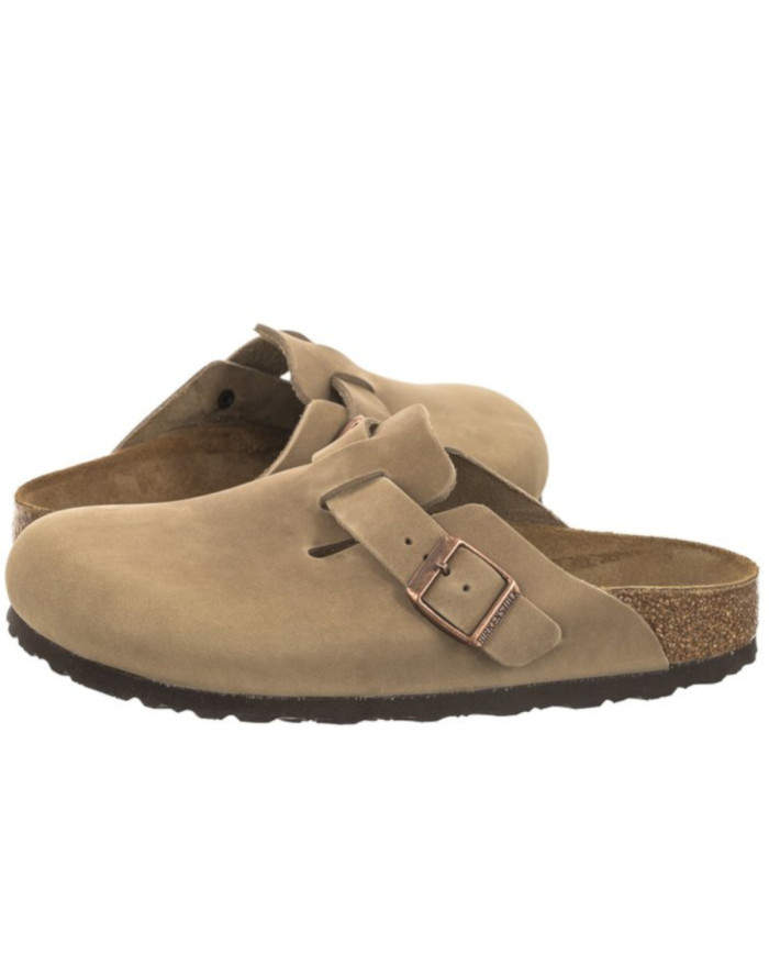 Klapki damskie Birkenstock BOSTON LEOI NARROW 0960813 Brązowe - Sklep online Mastersport