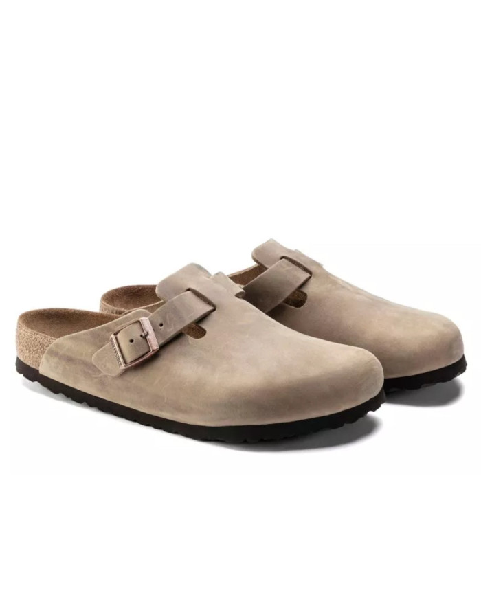 Klapki męskie Birkenstock BOSTON SFB LEOI REGULAR 1018147 Brązowe - Sklep online Mastersport
