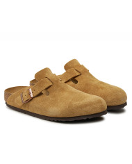 Klapki damskie Birkenstock BOSTON LEVE NARROW 1026164 Beżowe - Sklep online Mastersport