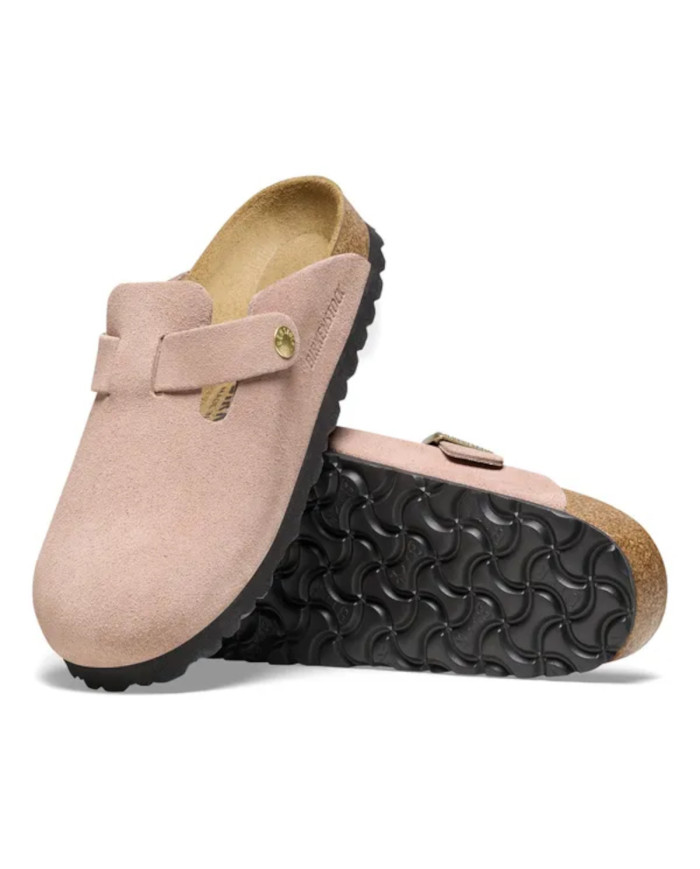 Klapki damskie Birkenstock BOSTON LEVE NARROW 1026171 Różowe - Sklep online Mastersport
