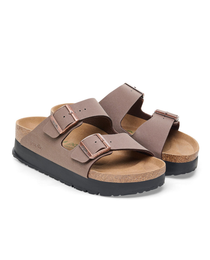 Klapki damskie Birkenstock ARIZONA FLEX PLATFORM NARROW 1027417 Brązowe - Sklep online Mastersport