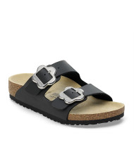 Klapki damskie Birkenstock ARIZONA KIDS FLOWER BUCKLE BF REGULAR 1029815 Czarne - Sklep online Mastersport