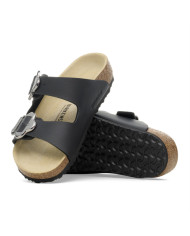 Klapki damskie Birkenstock ARIZONA KIDS FLOWER BUCKLE BF REGULAR 1029815 Czarne - Sklep online Mastersport