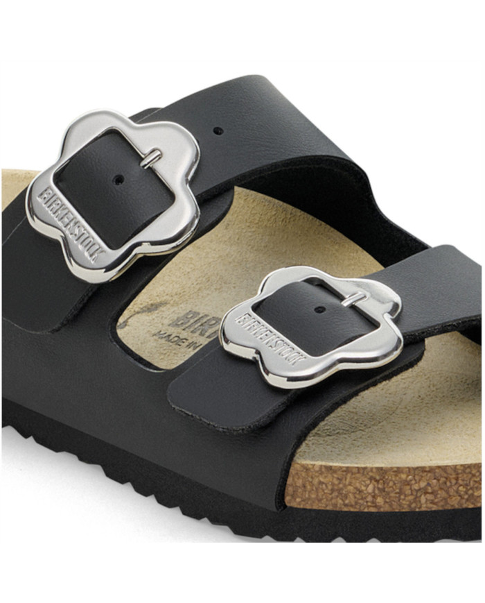 Klapki damskie Birkenstock ARIZONA KIDS FLOWER BUCKLE BF REGULAR 1029815 Czarne - Sklep online Mastersport