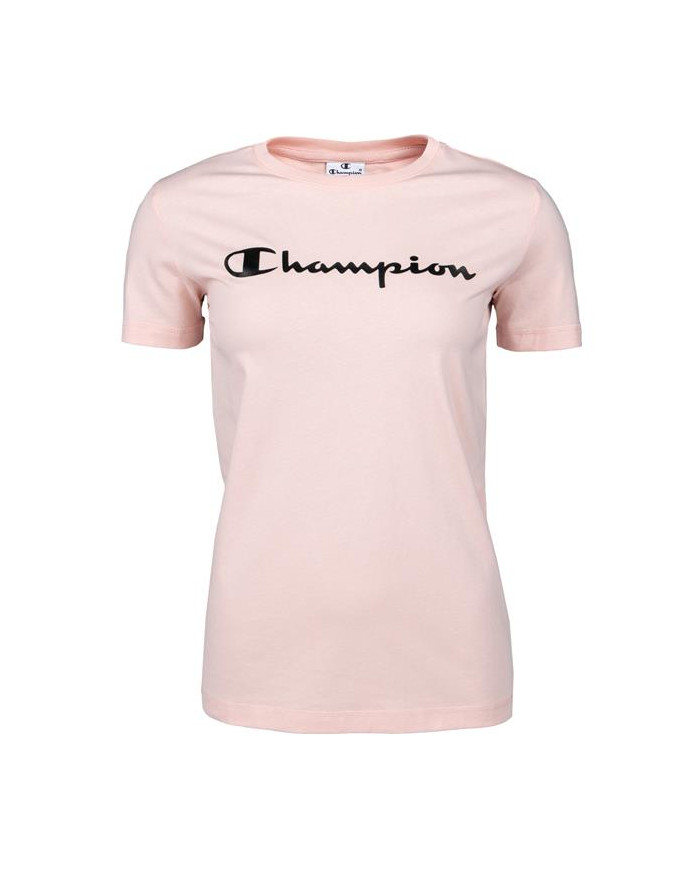 Koszulka damska Champion CREWNECK T-SHIRT 113223PS157 Różowa - Sklep online Mastersport