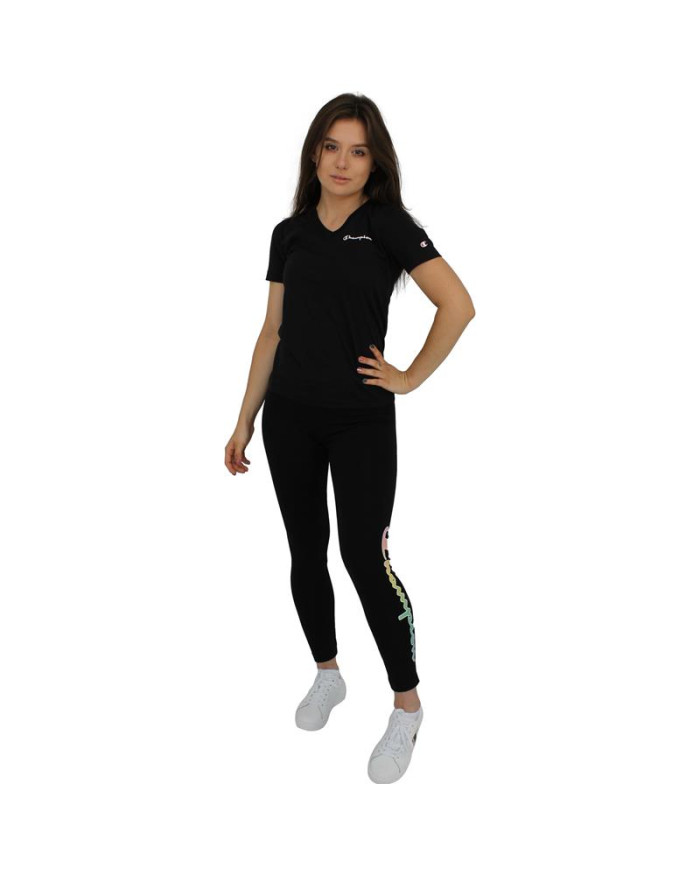 Koszulka damska Champion V-NECK T-SHIRT 113331KK001 Czarna - Sklep online Mastersport