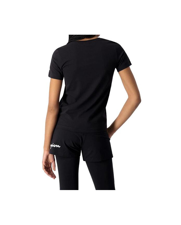 Koszulka damska Champion V-NECK T-SHIRT 114913KK001 Czarna - Sklep online Mastersport