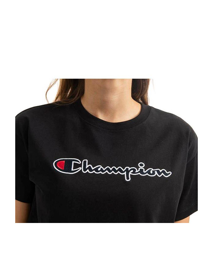 Koszulka damska Champion CREWNECK T-SHIRT 115351KK001 Czarna - Sklep online Mastersport