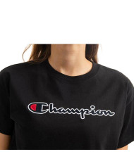 Koszulka damska Champion CREWNECK T-SHIRT 115351KK001 Czarna - Sklep online Mastersport