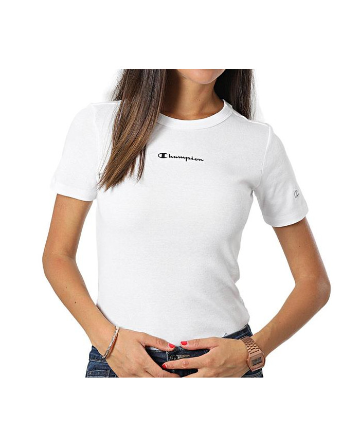 Koszulka damska Champion CREWNECK T-SHIRT 115430WW001 Biała - Sklep online Mastersport