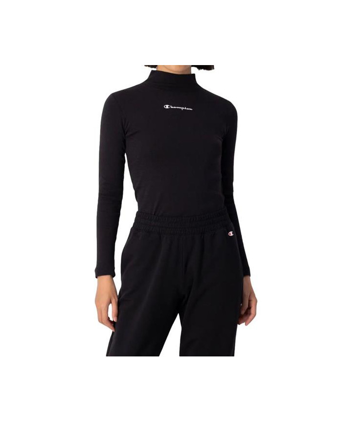 Koszulka damska Champion HIGH NECK T-SHIRT 115432KK001 Czarna - Sklep online Mastersport