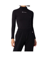 Koszulka damska Champion HIGH NECK T-SHIRT 115432KK001 Czarna - Sklep online Mastersport