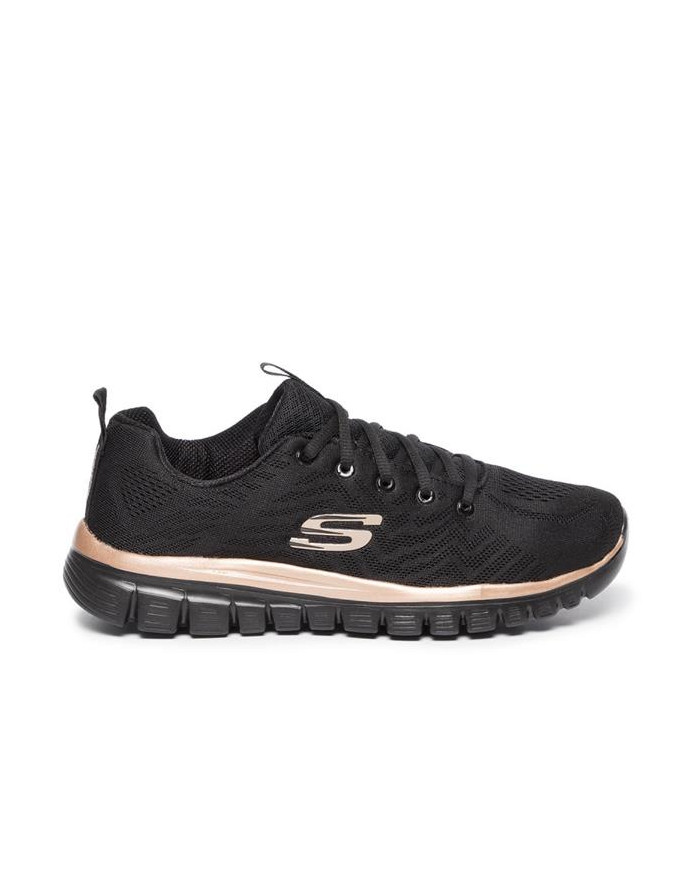 Buty damskie Skechers GRACEFUL 12615BKRG Czarne - Sklep online Mastersport