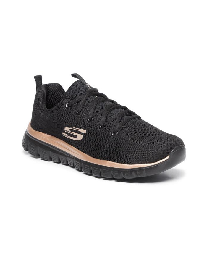Buty damskie Skechers GRACEFUL 12615BKRG Czarne - Sklep online Mastersport