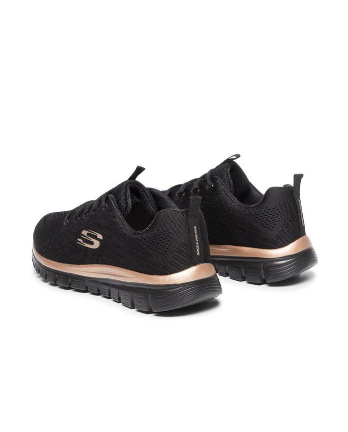 Buty damskie Skechers GRACEFUL 12615BKRG Czarne - Sklep online Mastersport