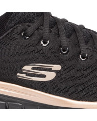 Buty damskie Skechers GRACEFUL 12615BKRG Czarne - Sklep online Mastersport
