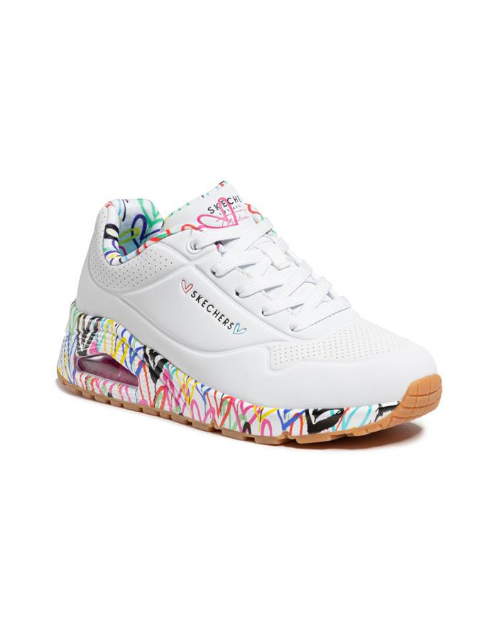 Buty damskie Skechers UNO LOVING LOVE 155506WHT Białe - Sklep online Mastersport