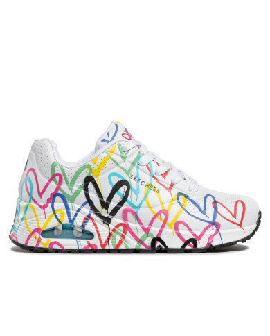 Buty damskie Skechers UNO SPREAD THE LOVE 155507WMLT Białe - Sklep online Mastersport