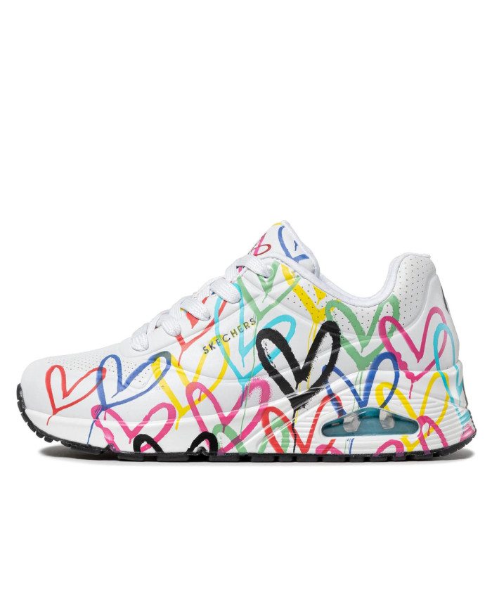 Buty damskie Skechers UNO SPREAD THE LOVE 155507WMLT Białe - Sklep online Mastersport